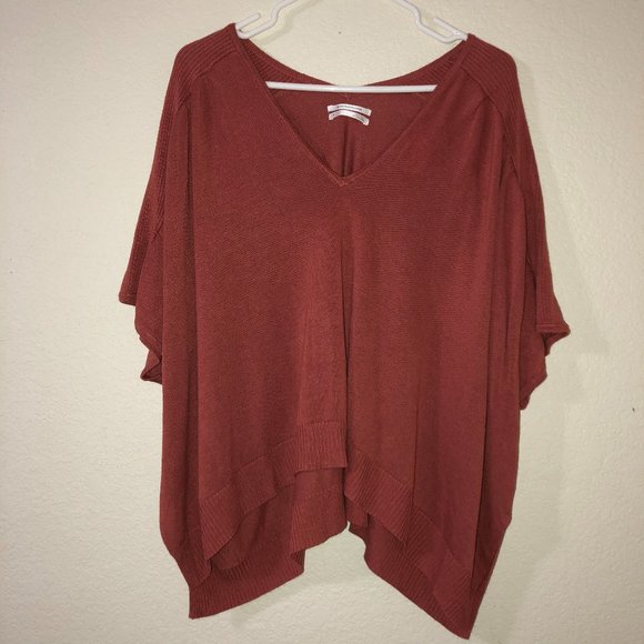 Anthropologie Sweaters - ANTHROPOLOGIE Burnt Orange Short Sleeve Sweater S
